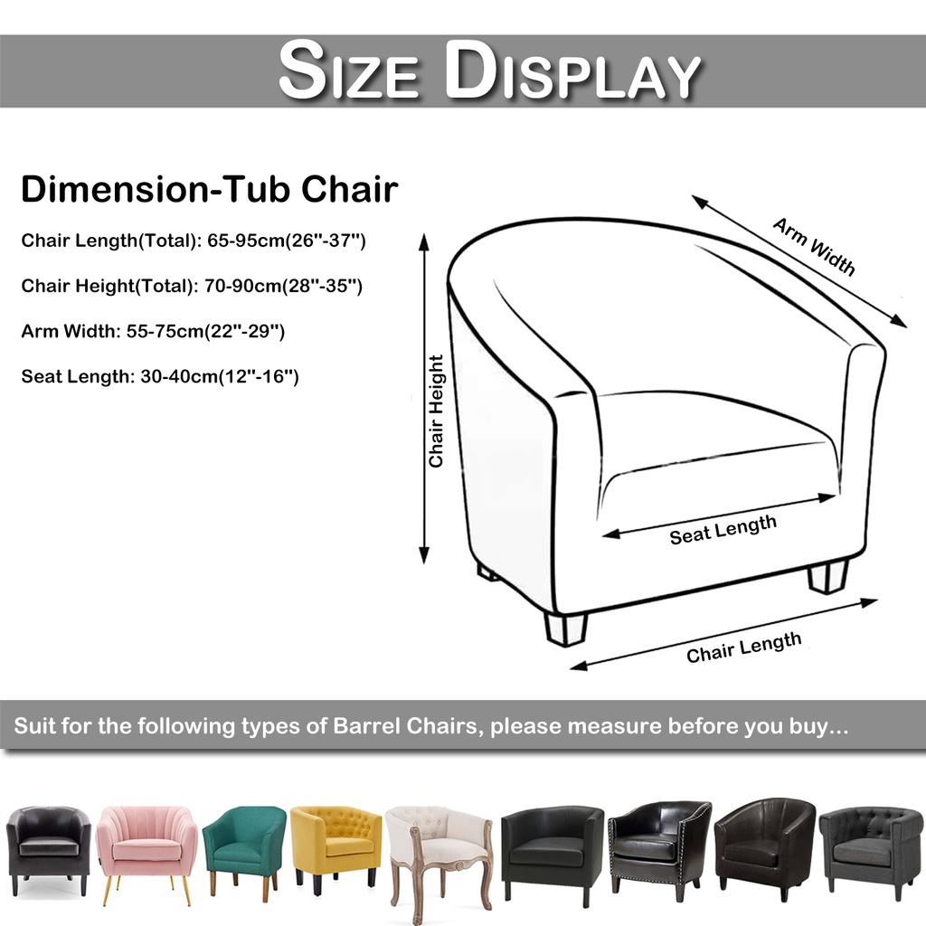 Housses de Fauteuil Crapaud Jacquard Housse de Protection de Canapé pour Pub Club Fauteuil d'Appoint Stretch Ajustée Fauteuil Tonneau Meuble Protecteur de Canapé