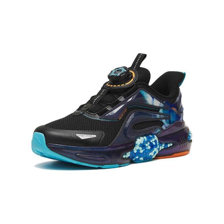 Anta Soft Comfortable Non-Slip Durable Mid-Top Running Shoes Kids sneaker Black Blue 312245552-4