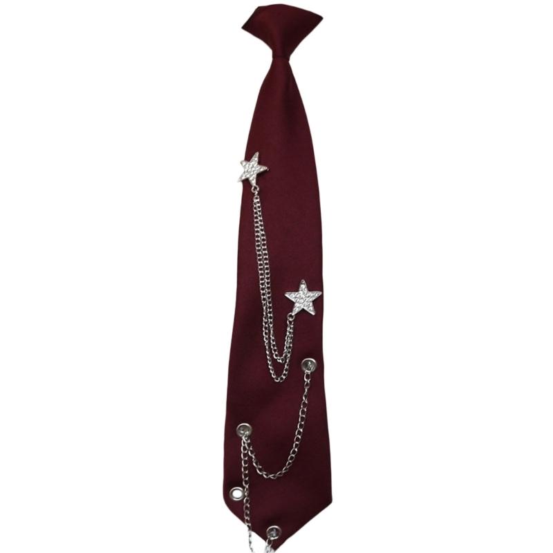 Uniform Ties For Janpanese JK Uniform Cosplay Accessory Neckwear Jk Seifuku Anime Necktie with Rhinestones Metal Chain