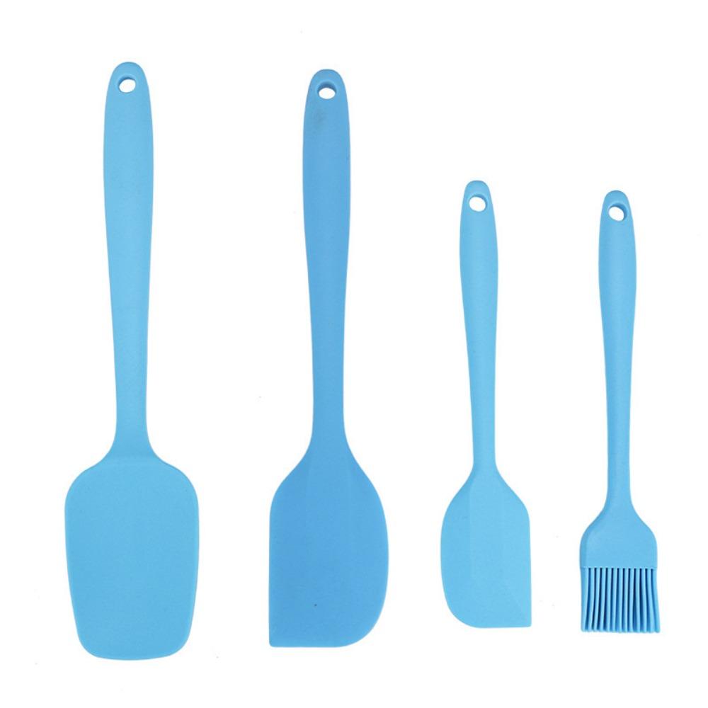 

Набор силиконовых лопаток из 4 шт. пищевого класса, кисть для масла, антипригарная посуда, инструменты для приготовления пищи и выпечки, крем для торта синий