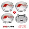4Pcs 56mm Wheel Rim Hubcap Identity Overlay For 5w RS  B8 B9  S A3 8V A4A6 C7 C6 A5 Q3 Q5 Q7 A1 Motorsport Tuning Accessoryw5
