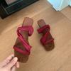 Niche high-end cool slippers, fairy wedge heel, new temperament high-heeled cool slippers