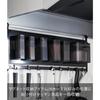 [Yamazaki] Range Hood Steel Panel & Hook Black W55.3 x D4.3 x H22.7cm (including hook) Tower Floating Storage Kitchen Panel Magnet Storage