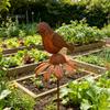 Retro Rust Finish Garden Stake Rusty Decorative Stakes, Metal Flowers Birds Decoration, Daisy Ground Bird Stake, Plant Container Decorations