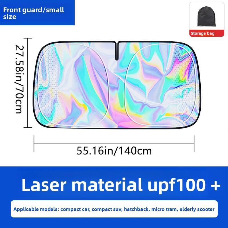 Titanium Silver Alloy Car Windshield Laser Sunshade -Four Layer Physical Material, UV Protection, Heat Insulation, Shading, Car Sunshade, Car Sunshade
