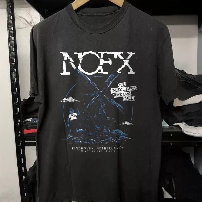 HOT! NOFX Eindhoven Netherlands Tour Black Heavy Cotton T-Shirt XL