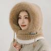 Winter Thermal Plush Hat for Women with Hood Scarf And Mask Windproof Ear Protection Thick Design for Outdoor Riding 1-5PCS Set