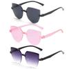 2023 Fashion Cat Ear Sunglasses Women Frameless Transparent Eyewear All-in-one Ocean Piece Candy Color Streetwear Sun Glasses