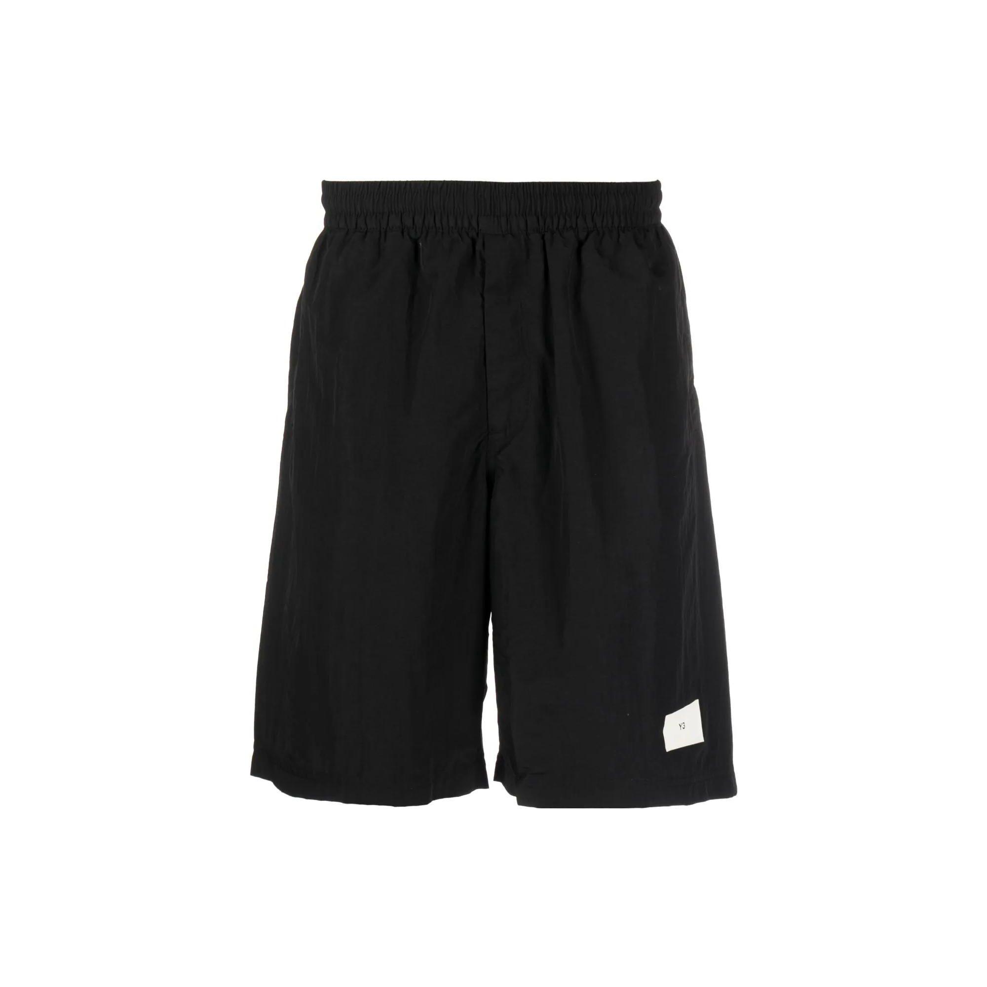 

Y-3 Прямые шорты с логотипом и принтом, мужские шорты черного цвета H63016 M