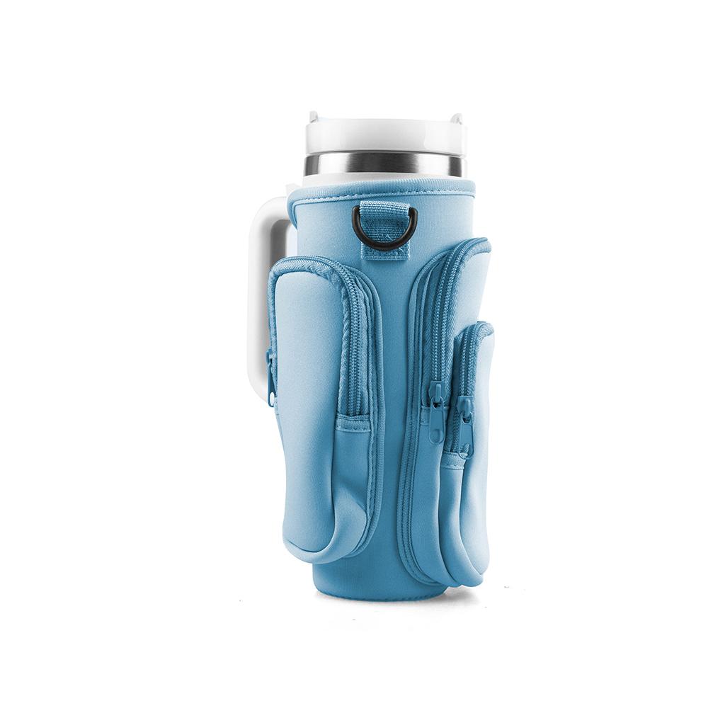 Water Bottle Carrier Bag for 30/40 oz Tumbler with Phone Pocket and Adjustable Strap for Walking Hiking Camping Travelling