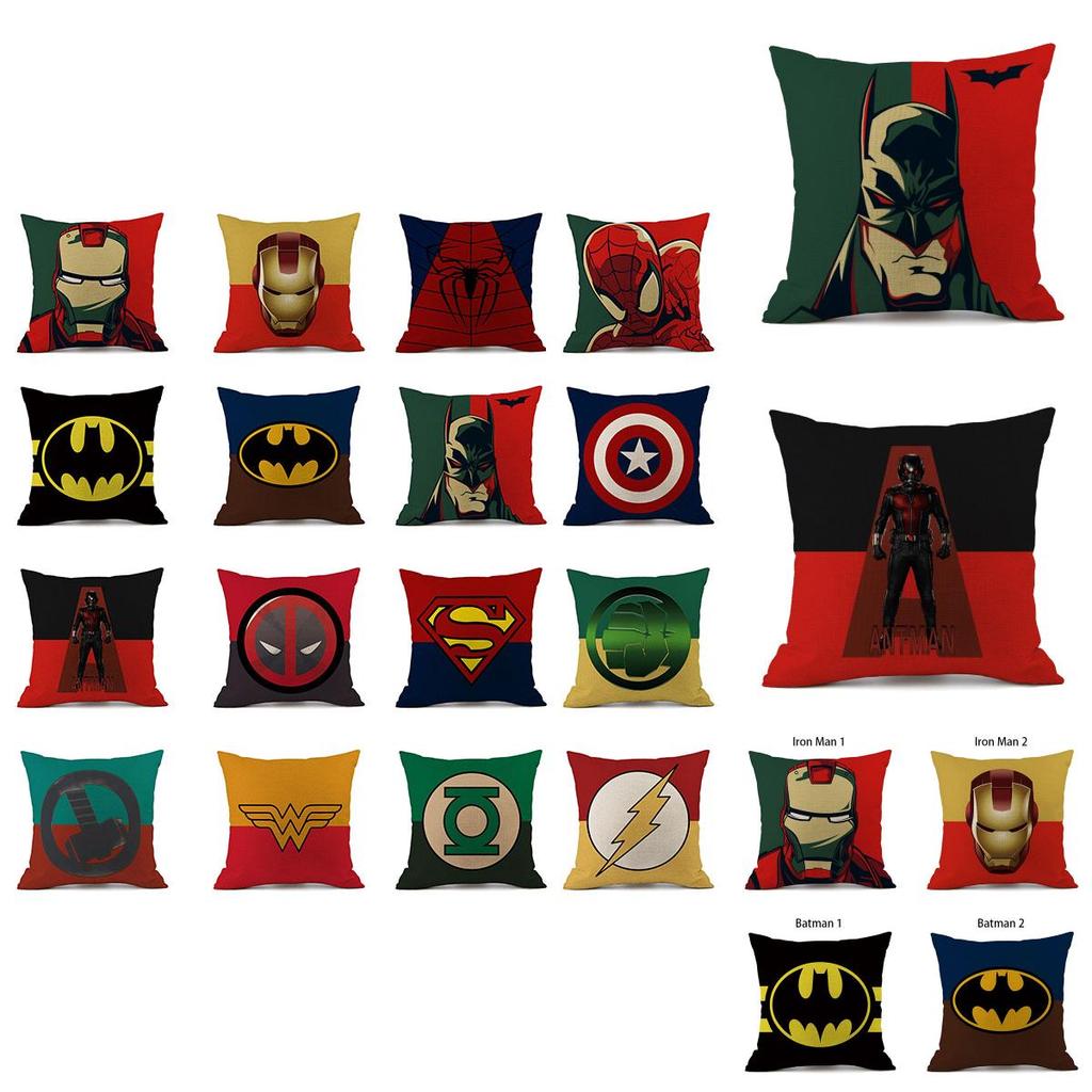 Elegante Superhelden Spiderman Ironman Superman Kissenbezug Mit Unsichtbarem Reißverschluss
