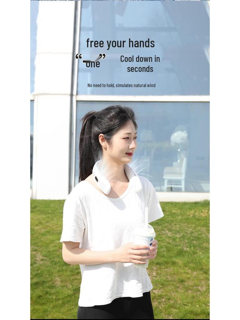 Portable USB Rechargeable Bladeless Neck Fan - Silent, Compact, Powerful Airflow