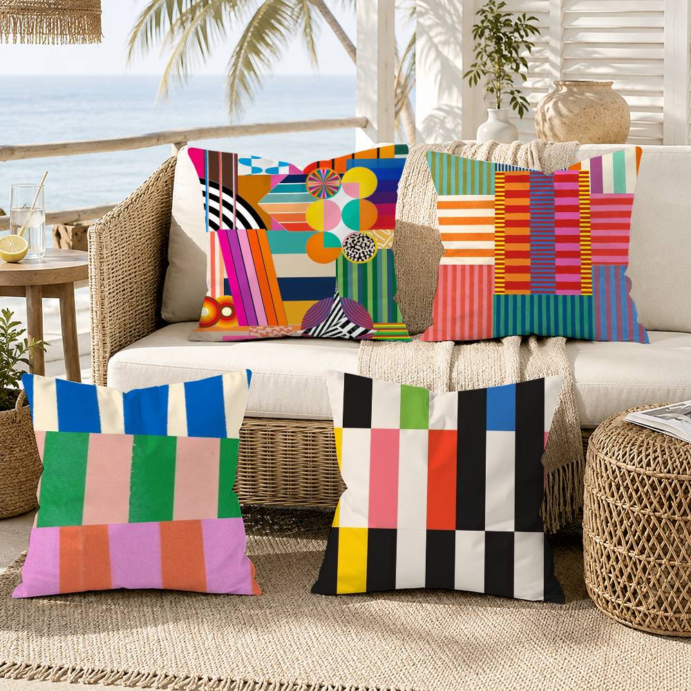 Striped ColorBlocking Art Pattern Pillow Case for Sofa Living Room Home office Decor Protective Cover