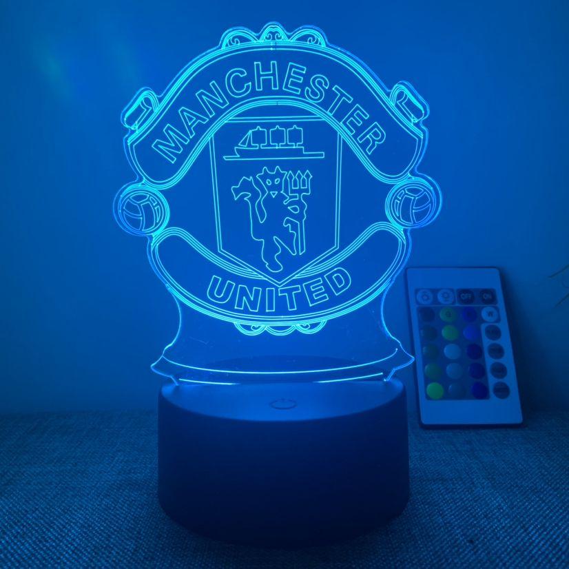 3d Led Acrylic Night Light Football Club Touch Table Desk Lamp 7 Colour Gifts