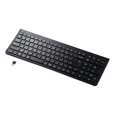 Sanwa Supply Tastatur, kabellos, USB-Anschluss, wiederaufladbar, schlank, schwarz, Typ C SKB-WL31CBK