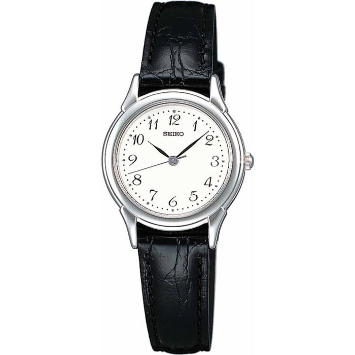 SEIKO SELECTION Women s Spirit Pair Watch STTC005 Quartz White Dial Black Leather Strap