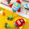 Dog Toys Plush Pet Dog Sound Plush Toy Bite Resistant Rocket Shape Dog Interactive Toy Soft Dog Chew Toys Large Dogs