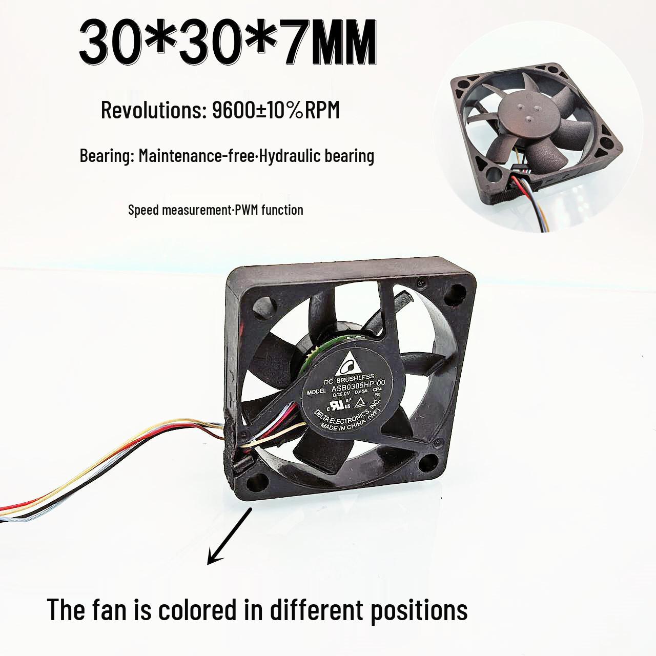 

ASB0305HP-00 3CM 5V DC PWM Color-Changing Hydraulic Bearing Cooling Fan for Notebook Fan frame dyed, beware