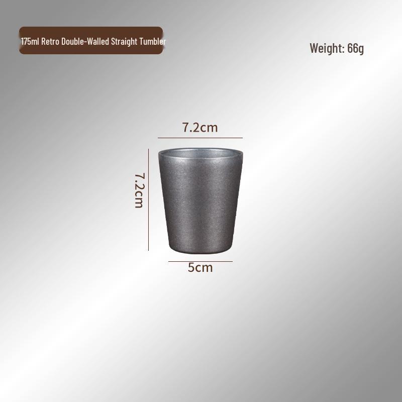 

Korean Style Retro Double-Walled Stainless Steel Beer Mug and Tea Cup