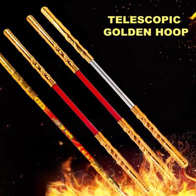 Golden Wukong Ruyi Jingu Bang 60cm Automatic Expansion Auspicious Cloud Relief Play Cosplay Prop Sticks