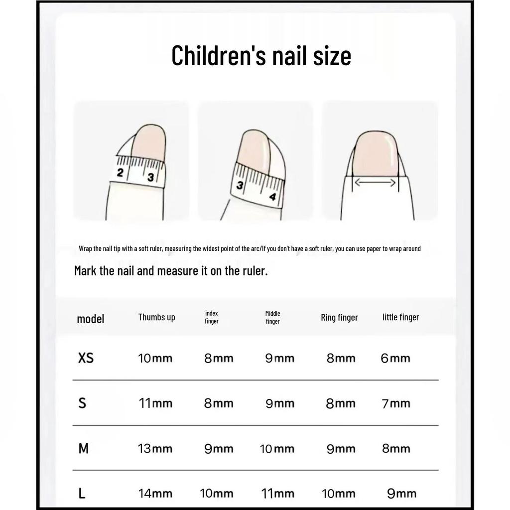 Kinder Tragbare Nagelspitzen: Handgemachte Niedliche Cartoon-Nägel für 3- bis 10-Jährige