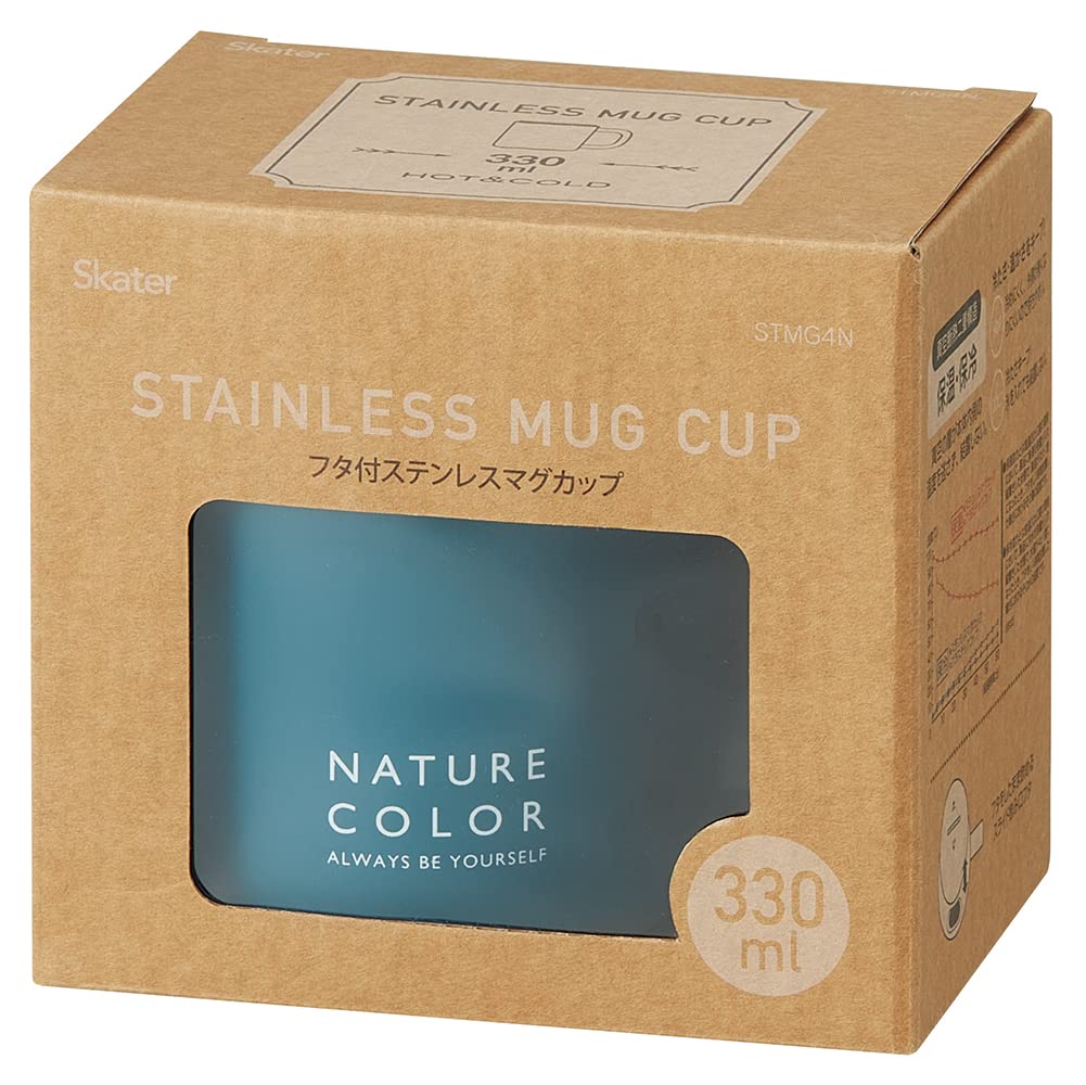 Skater Thermal Insulated Stainless Steel Mug with Lid Vacuum Insulated Double Layer Ocean Blue 330ml STMG4N-A