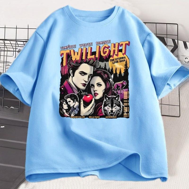 Vintage Twilight Printed T Shirt Book Lover Twilight Saga Comic Tshirt Retro Vampires RoUnisexce Tshirt Casual Short Sleeve Tees