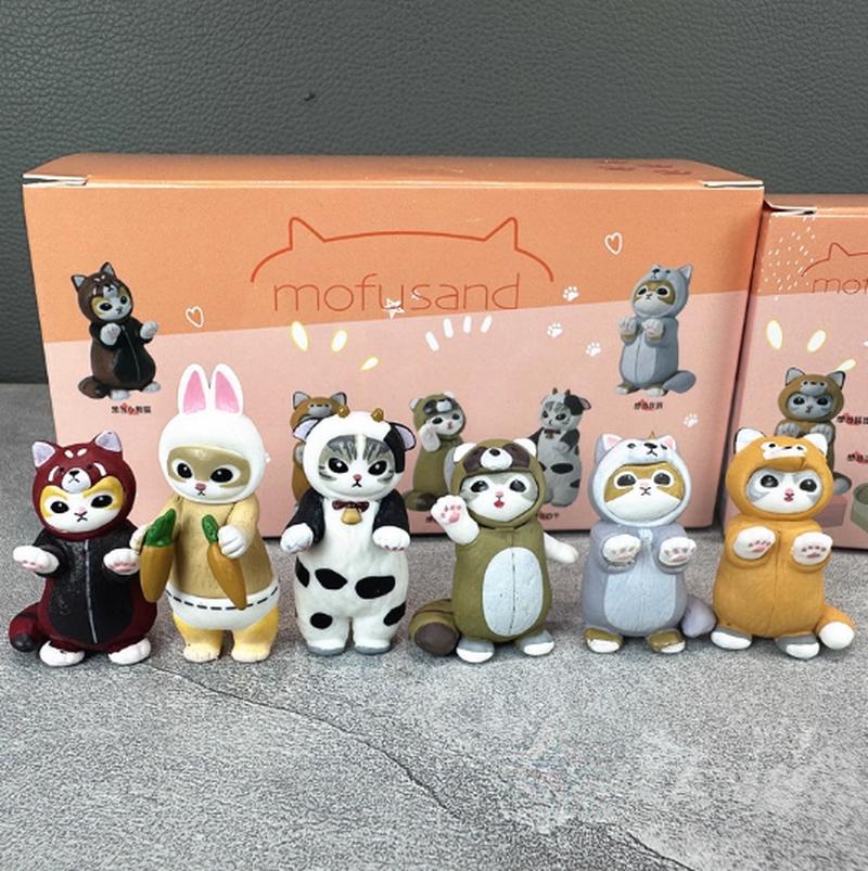 Süße Mofusand Weißer Hai Katze Serie Handgefertigte Orca Crossdressing Katze Actionfigur Schreibtisch Dekoration Geburtstagsgeschenk