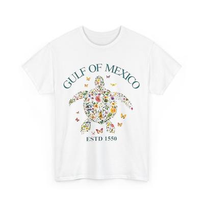 Vintage Gulf Of Mexico Est 1550 Floral Turtle T-Shirt Unisex T-Shirt