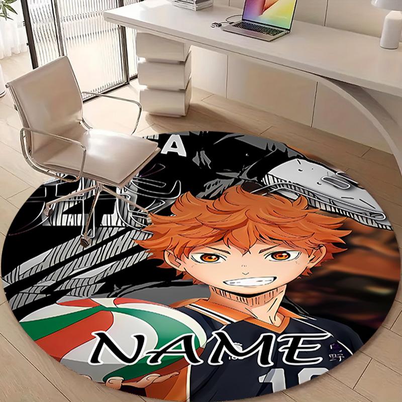 Personalized Haikyuu Round Chair Office Rug - Perfect for Mat, Office Chair & More - Ideal Gift for Birthdays and Holidays