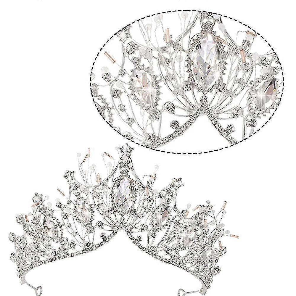 Rhinestone Wedding Crowns And Tiaras For Women, Costume Party Hair Accessories With Gemstones