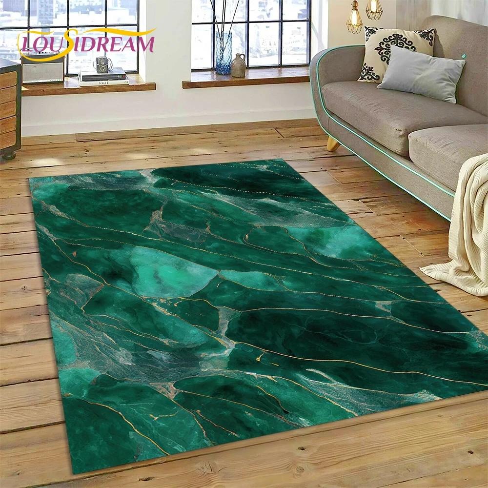 Luxurious Green Gold Colour Marble Dream Carpet Rug for Bedroom Living Room Sofa Decoration,Children Game Large Decor Floor Mat