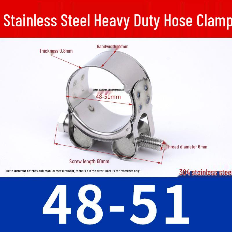 304 Stainless Steel European-Style Heavy-Duty Worm Drive Hose Clamp