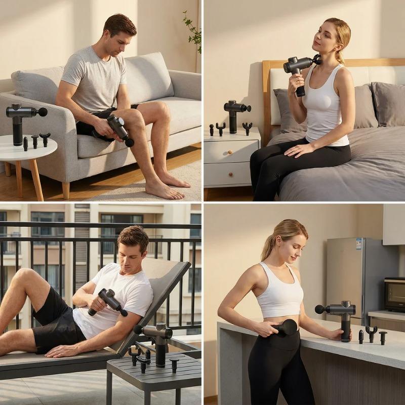 Muscle Recovery Massage Gun 8 Speed Levels and Attachments Portable Deep Tissue Percussion Massager for Pain Relief