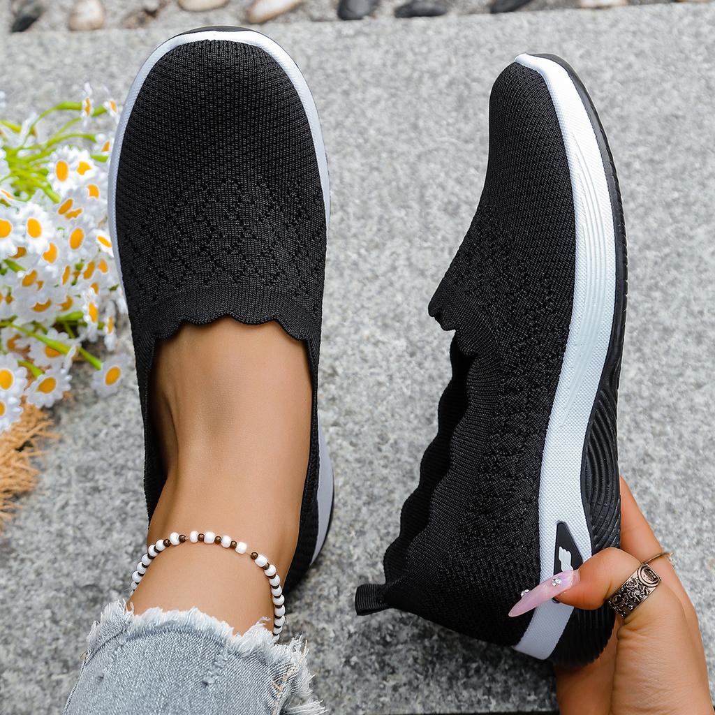 Women Shoes Orthopedic Knit Walking Shoes Breathable Slip-On Loafers Soft Non-Slip Wedge Sneakers Comfortable Casual Footwear