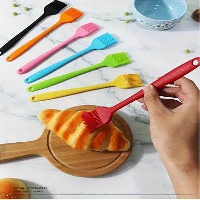 Silicone BBQ Brush Long Handle Heat Resistant Pastry Cooking Oil Brush Multi-Purpose Food Applying Brush For Sauce Marinade