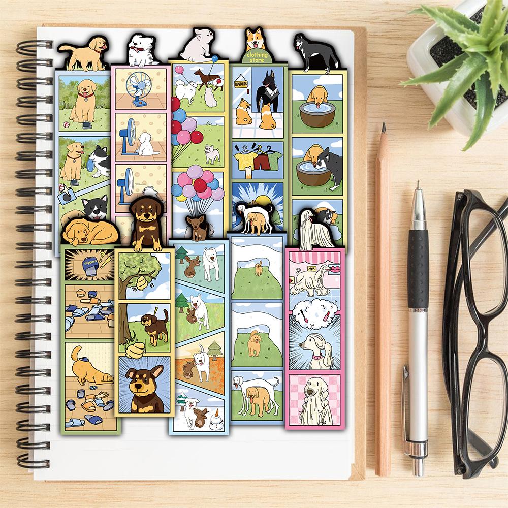 30PCS Dog World Bookmarks Nostalgia Reading Laptop Luggage Book Cofoer Graffiti Community Dormitory Scrapbooking Bookmarks