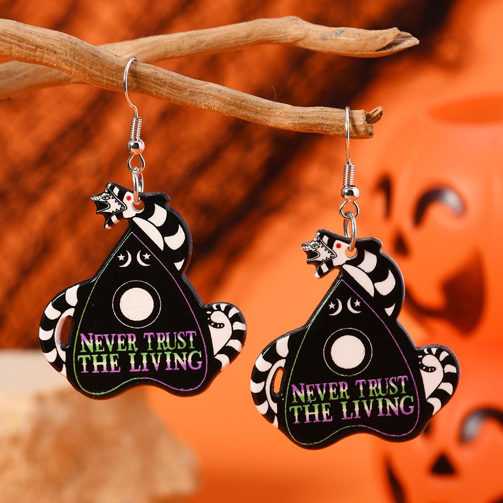 European  American Halloween Acrylic Skull Tree Long Retro Women s Earrings