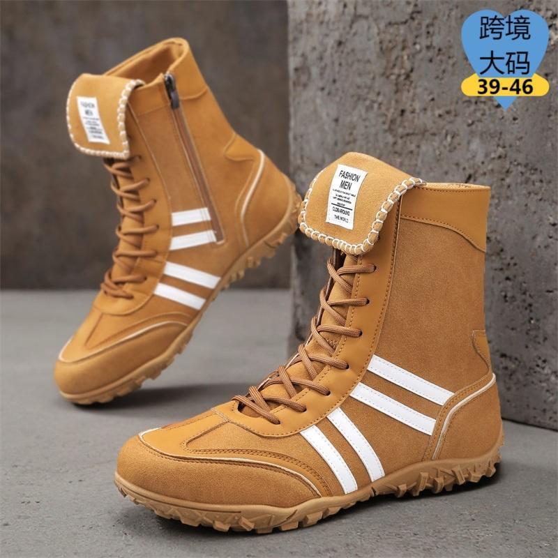 2025 Autumn and Winter New Non-slip Shoes Casual Tooling German Training Shoes Short Boots Thick-soled Retro Trend Board Shoes High-top Shoes