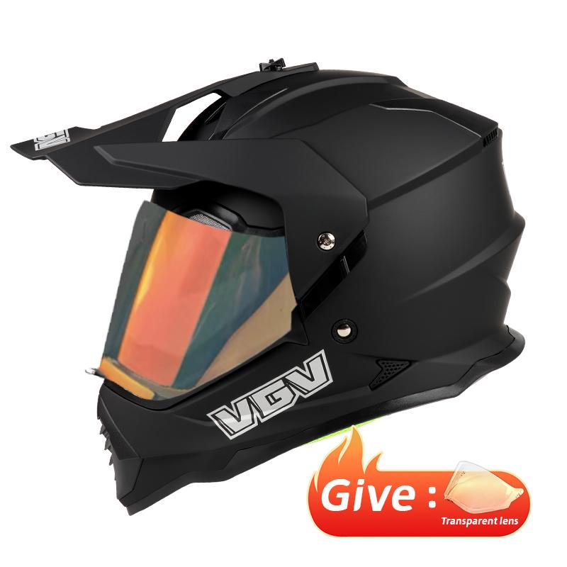 VGV Motocross Helmet DOT Double Lens Common Man Women Motorcycle Helmet Dirt Bike Karting Downhill AM DH Cross Sunscreen Lens