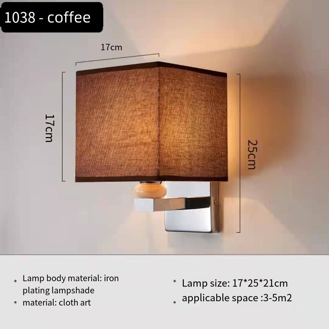 

Современный светодиодный настенный светильник в европейском стиле с лампочкой E27, простой и креативный дизайн из ткани, домашний светильник для гостиной, спальни, освещения кофейный