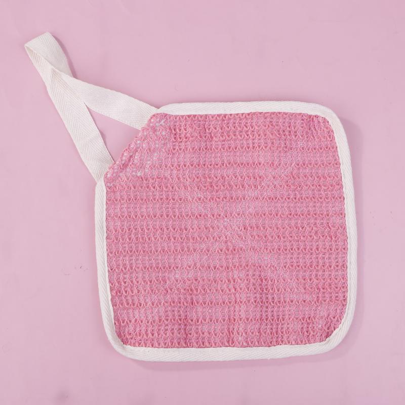 

Natural Linen Square Strip Bath Towel Powerful Exfoliating Body Massage Rubbing Linen Face Towel Body Scrubber Cleaning Tool розовый