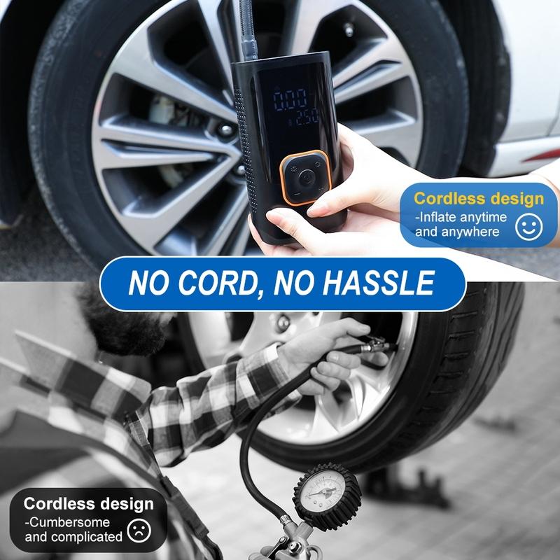 YIJU Rechargeable Tire Inflator Digital Cordless Car Tyre Inflator For Motocycle Bicycle Balls Portable Compressor Air Pump