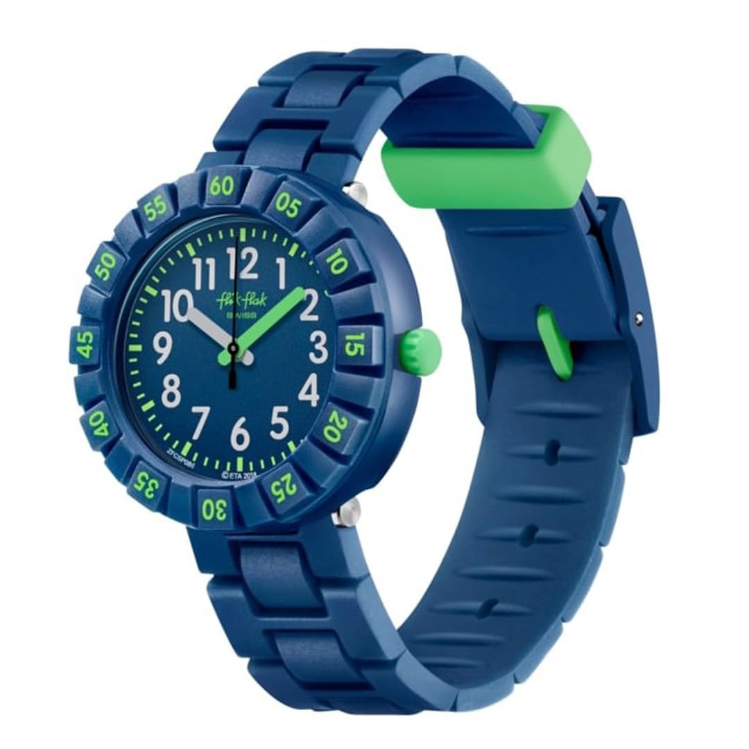 

Swatch Flik Flak Power Time Watch in SOLO DARK BLUE for Boys 7+ Kids (FCSP086)