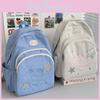 Stylish Blue And White Nylon Backpack For Kids And Adults Ideal For School And Outdoor Activities