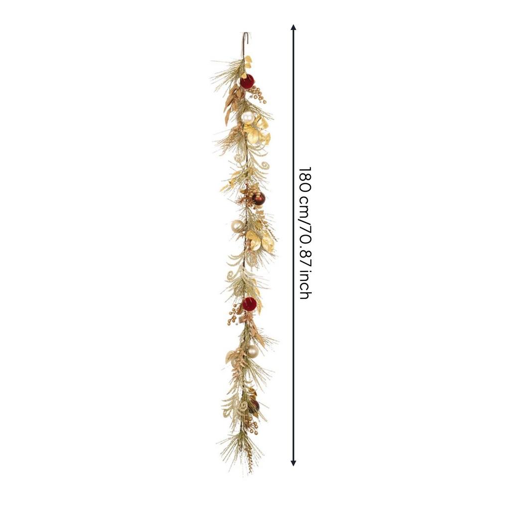 Christmas Garland with Ornaments Flexible Artificial Reusable for Mantel