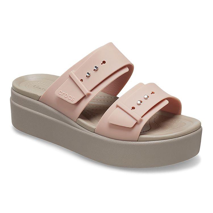 Crocs Lightweight Breathable Non-Slip Slide Sandals Women Footwear Pink Brown 207431-6RL