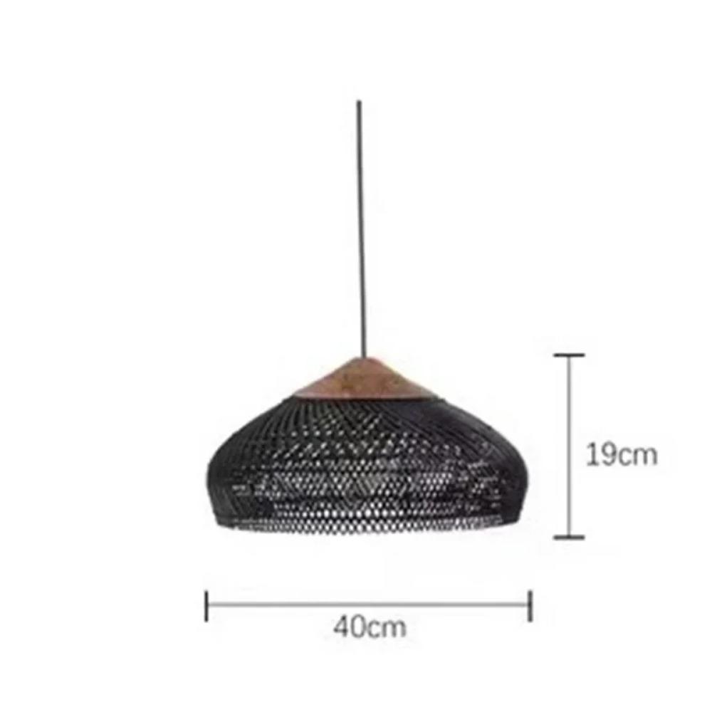 

Handmade Rattan Black Pendant Lights Japaness Style Wood Japan Hanging Lamp for Shop Restaurant Decoration Ceiling Chandeliers No bulb