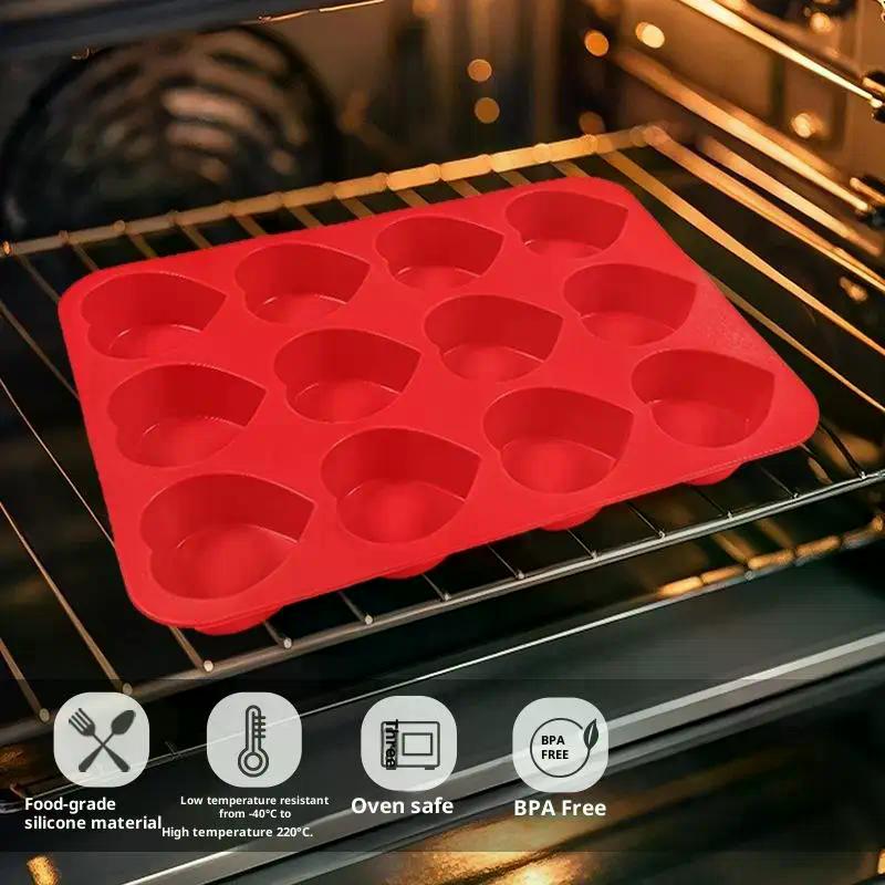 Heart Shaped Chocolate Silicone Baking Molds For French Dessert Mousse Pastry Fondant Candy Gummy Cake Decoration Bakeware Mold