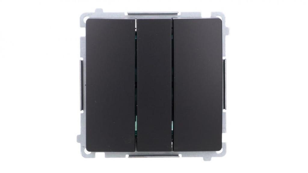 Simon Basic Łącznik Potrójny (Moduł) 10Ax, 250V, Szybkozłącza, Czarny Bmw31.01/49